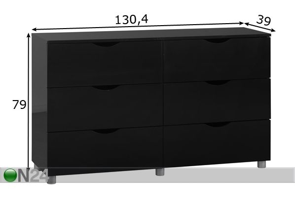 Комод Letty black размеры