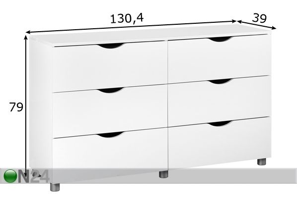 Комод Letty white размеры