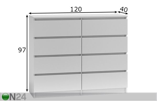 Комод Malwa 120 cm размеры