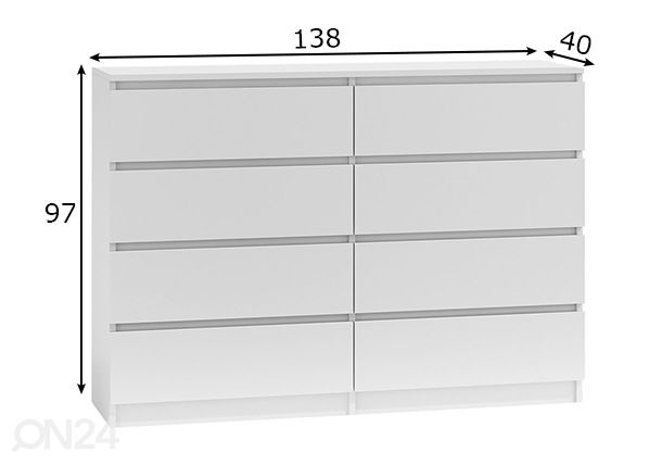 Комод Marina 140 cm размеры