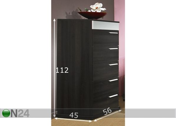 Комод Perla с 5-ю ящиками размеры