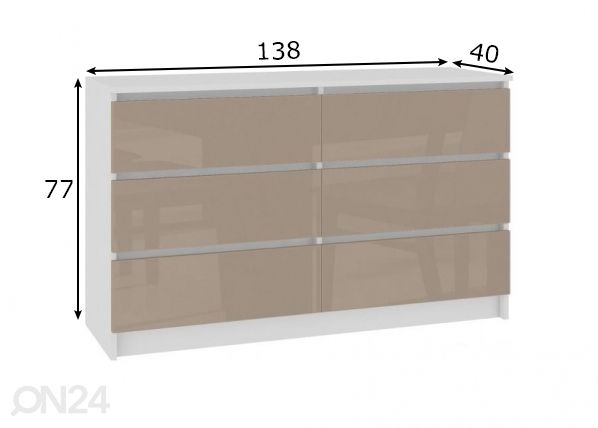 Комод Sexto 138 cm размеры