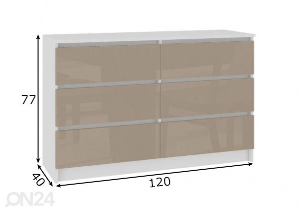 Комод Torino 120 cm размеры