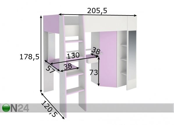 Компактная кровать Mila 90x200 cm размеры