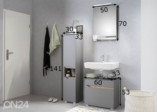 Комплект в ванную комнату 357 размеры