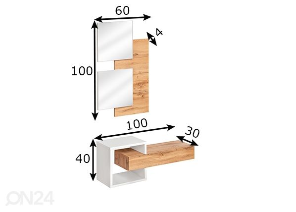 Комплект в прихожую Easy 2 размеры
