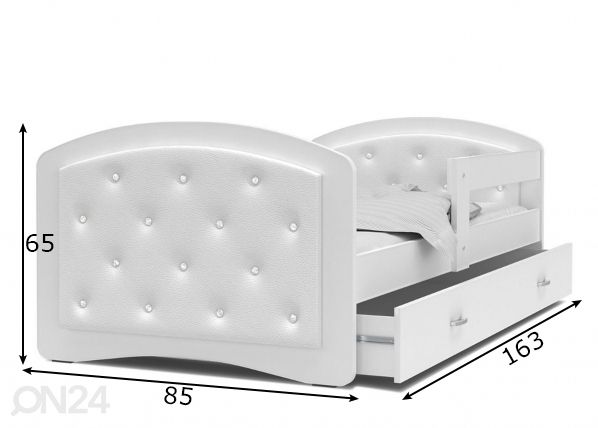 Комплект детской кровати 80x160 cm, белый размеры