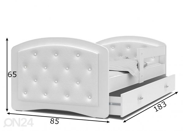 Комплект детской кровати 80x180 cm, белый размеры