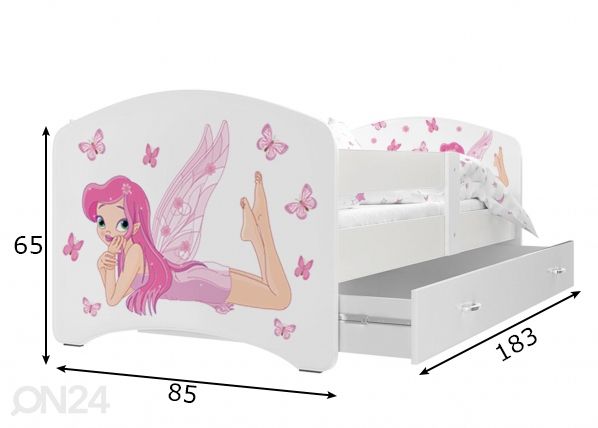 Комплект детской кровати 80x180 cm, белый/nr 4 размеры