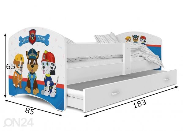 Комплект детской кровати 80x180 cm, белый/nr 47 размеры