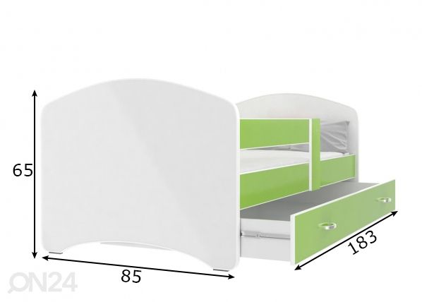 Комплект детской кровати 80x180 cm, зелёный размеры