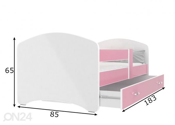 Комплект детской кровати 80x180 cm, розовый размеры