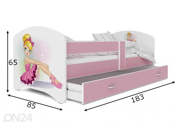 Комплект детской кровати 80x180 cm, розовый/nr 3 размеры