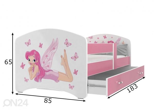 Комплект детской кровати 80x180 cm, розовый/nr 4 размеры
