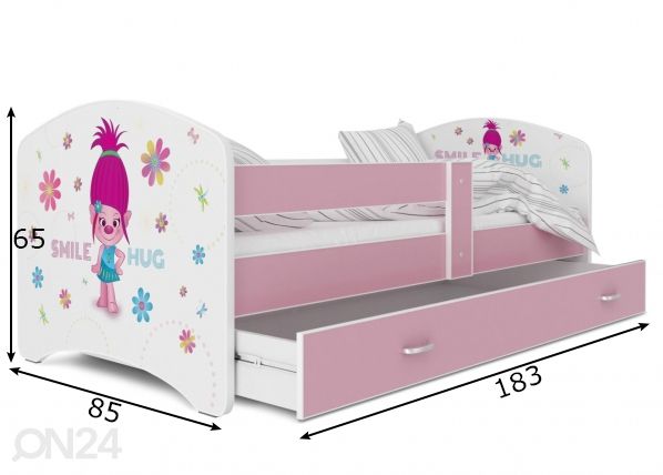 Комплект детской кровати 80x180 cm, розовый/nr 48 размеры