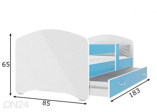 Комплект детской кровати 80x180 cm, синий размеры