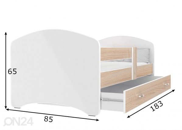 Комплект детской кровати 80x180 cm, сонома размеры
