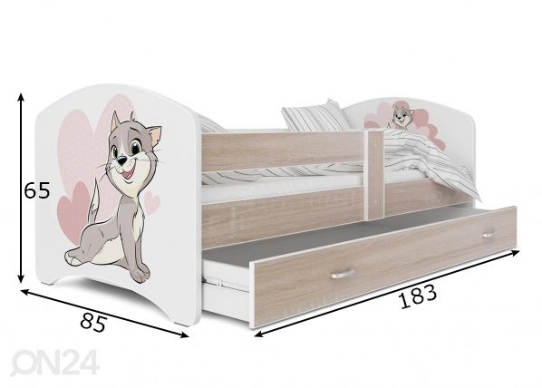 Комплект детской кровати 80x180 cm, сонома/nr 15 размеры