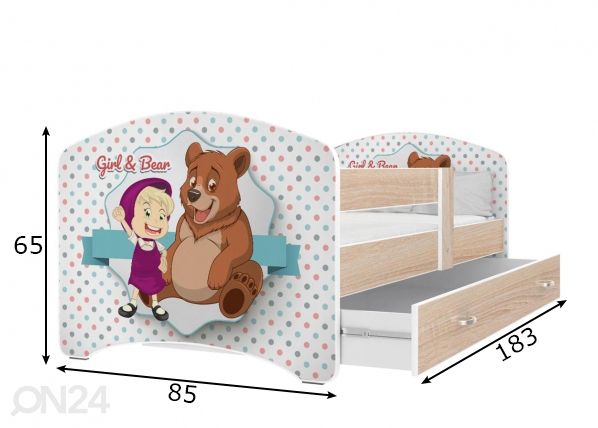 Комплект детской кровати 80x180 cm, сонома/nr 46 размеры