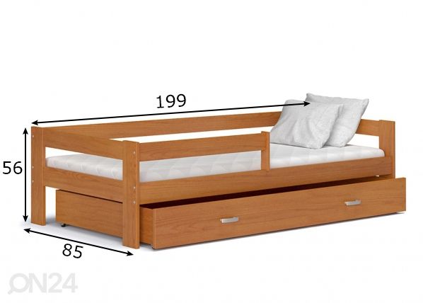 Комплект детской кровати 80x190 cm, коричневый размеры