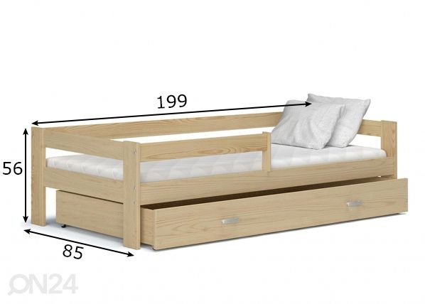 Комплект детской кровати 80x190 cm, сонома размеры