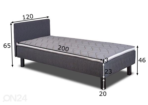 Комплект кровати Hypnos Apollo 120x200 cm размеры