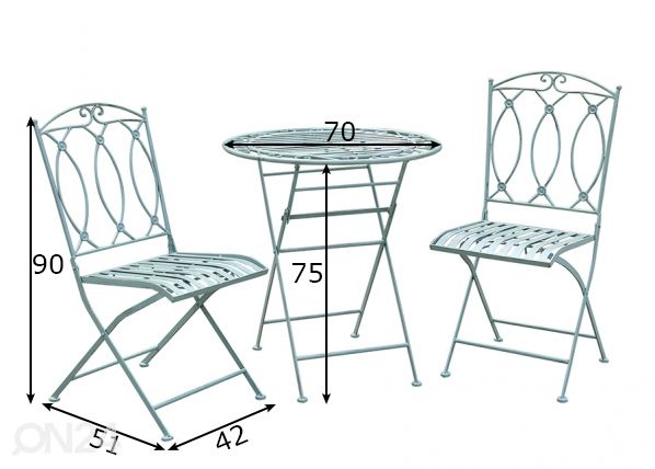 Комплект садовои мебели размеры