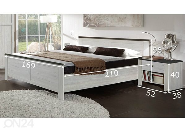 Комплект спальной комнаты Chateau 160x200 cm размеры