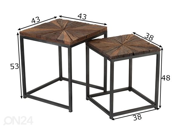 Комплект столиков Shanil, 2 шт размеры