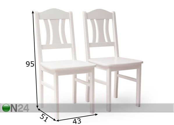 Комплект стульев Per, 2 шт белый размеры