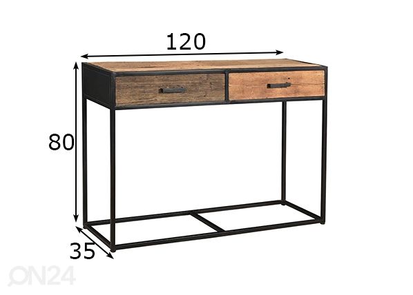 Консольный стол Dakota 120 cm размеры