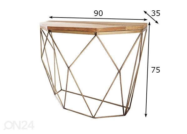 Консольный стол Diamond 90 cm размеры