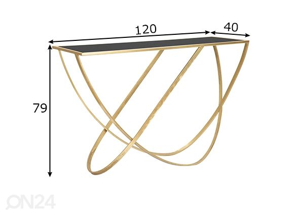 Консольный стол Glam, золотистый размеры