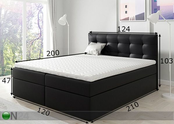 Континентальная кровать с ящиком 120x200 cm размеры