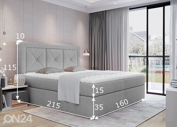 Континентальная кровать с ящиком 160x200 cm размеры