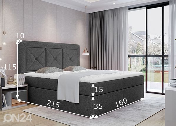 Континентальная кровать с ящиком 160x200 cm размеры