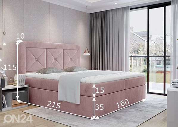 Континентальная кровать с ящиком 160x200 cm размеры