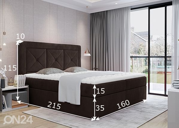 Континентальная кровать с ящиком 160x200 cm размеры
