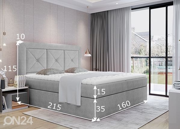 Континентальная кровать с ящиком 160x200 cm размеры