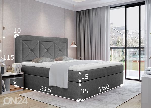 Континентальная кровать с ящиком 160x200 cm размеры