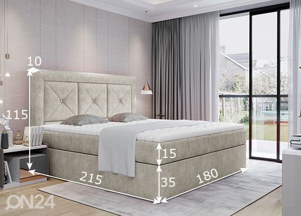 Континентальная кровать с ящиком 180x200 cm размеры