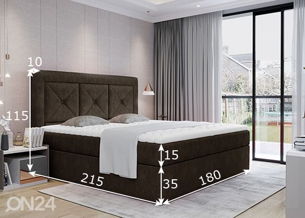 Континентальная кровать с ящиком 180x200 cm размеры