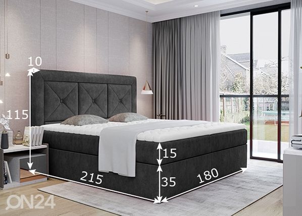 Континентальная кровать с ящиком 180x200 cm размеры