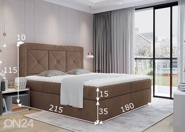 Континентальная кровать с ящиком 180x200 cm размеры