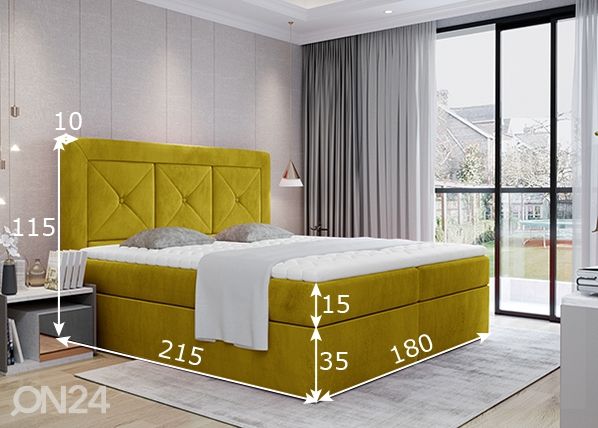 Континентальная кровать с ящиком 180x200 cm размеры