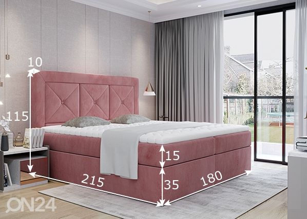 Континентальная кровать с ящиком 180x200 cm размеры