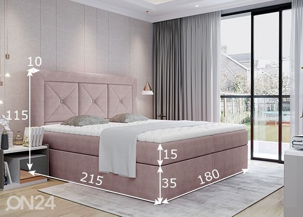 Континентальная кровать с ящиком 180x200 cm размеры