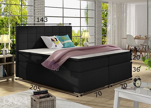 Континентальная кровать с ящиком Chester 140x200 cm размеры