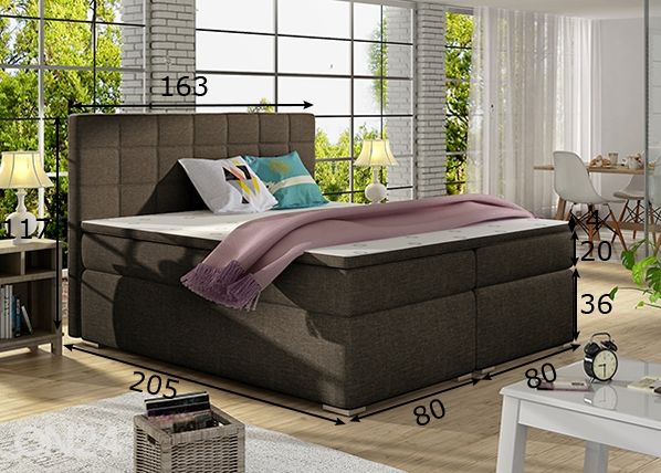 Континентальная кровать с ящиком Chester 160x200 cm размеры