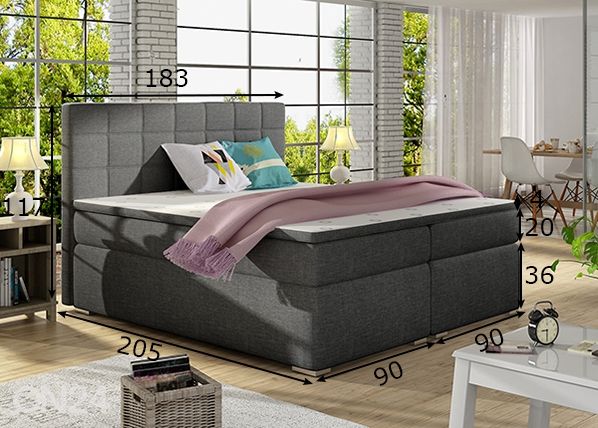 Континентальная кровать с ящиком Chester 180x200 cm размеры